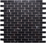 Piastrella Mosaico Autoadesivo Composito Pietra Naturale Nero Parete Cucina MOS200-4M82