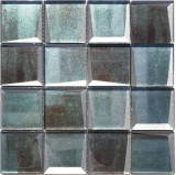 Piastrella di vetro del mosaico 3D guardare vecchio muro verde cucina piastrelle backsplash MOS88-XB20