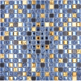 Mosaico di vetro in pietra naturale nero antracite oro bagno cucina piastrelle alzatina - MOS92-650