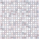Piastrella di vetro a mosaico retro effetto legno crema marrone chiaro ornamento MOS78-W79
