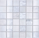 Piastrella in vetro mosaico Africa struttura bianca alzatina cucina MOS78-W18