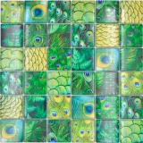 Mosaico di piastrelle di vetro pavone kiwi giallo verde cucina splashback bagno MOS78-W88