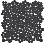Mosaico di ciottoli Ciottoli in ceramica gocce mosaico di ciottoli tinta unita nero opaco piastrelle backsplash cucina bagno MOS12-0311