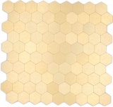 Piastrelle di mosaico Mosaici autoadesivi esagonali metallo oro parete cucina MOS200-4GHX_f