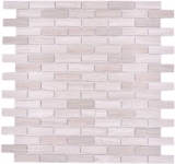 Piastrelle di mosaico Mosaici autoadesivi Pietra naturale composita bianco legno grigio Cucina MOS200-4M72_f