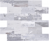 Piastrelle di mosaico Mosaici autoadesivi Alluminio effetto legno shabby chic grigio Subway MOS200-4S49_f