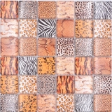Piastrelle di mosaico Mosaico di vetro Forest marrone chiaro Piastrelle backsplash muro MOS78-W58_f