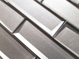 Campione a mano tessere di mosaico vetroso combinato 3D-Optik grigio argento parete cucina bagno MOS88-XB01_m