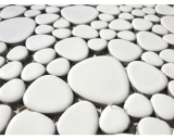 Piastrella di mosaico dipinta a mano mosaico ceramico ciottolo tinta unita bianco opaco cucina bagno MOS12-0111_m