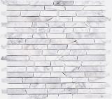 Piastrelle di mosaico in pietra naturale marmo bianco carrara look opaco parete pavimento cucina bagno doccia MOS40-Brick2000
