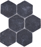 Piastrelle di pietra naturale mosaico marmo nero opaco parete pavimento cucina bagno doccia MOS42-HX143
