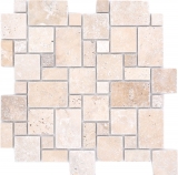 Piastrelle mosaico pietra naturale terrazza travertino beige opaco parete pavimento cucina bagno doccia MOS40-FP46
