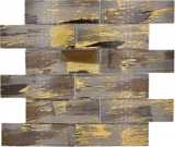 Piastrella di vetro a mosaico nero con oro lucido parete cucina bagno doccia MOS88-SW01_f