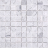 Pietra naturale mosaico di marmo bianco carrara look opaco parete pavimento cucina bagno doccia MOS42-32-2000_f