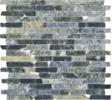 Piastrelle di pietra naturale mosaico marmo verde opaco parete pavimento cucina bagno doccia MOS40-0407_f