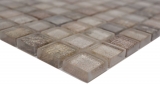 Mosaico di vetro dipinto a mano tessere di mosaico beige lucido coccodrillo texture parete cucina bagno doccia MOS68-WL34_m