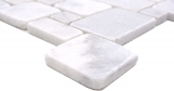 Piastrelle di pietra naturale dipinte a mano mosaico marmo bianco opaco parete pavimento cucina bagno doccia MOS40-FP42_m