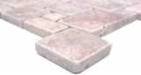 Campione a mano pietra naturale mosaico piastrelle travertino rosso opaco parete pavimento cucina bagno doccia MOS40-FP45_m
