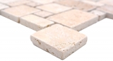 Campione a mano pietra naturale mosaico piastrelle travertino beige opaco parete pavimento cucina bagno doccia MOS40-FP46_m