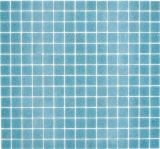 Piastrella di mosaico di vetro Pastello Blu Grigio Classico incollata su carta - MOS200-A52