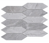 Piastrella di ceramica a mosaico esagonale effetto pietra allungata grigio chiaro opaco MOS13-L0206