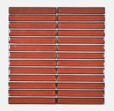 Aste in ceramica a mosaico retrò vintage anni 50-60 cinghie rosso lucido maculato MOS24-CS56