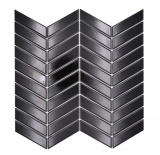 Mosaico ceramico a spina di pesce uni nero lucido MOS24-EV39