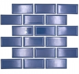 Piastrella di ceramica Metro composite look uni blu cobalto MOS24-04K