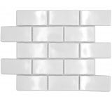 Piastrella di mosaico ceramico Metro Sybway composito uni bianco lucido MOS26-238