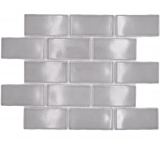 Piastrella di mosaico ceramico Metro Sybway composito uni stone grey light grey glossy MOS26-345
