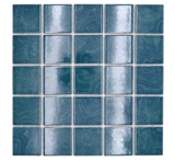 Piastrella di mosaico in ceramica blu smeraldo striature verdi MOS14-0403
