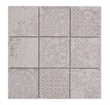 Piastrella di mosaico in ceramica gres porcellanato grigio chiaro fantasia beige MOS23-B5