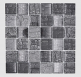 Piastrella di mosaico di vetro effetto pietra grigio foresta grigio scuro MOS88-88P