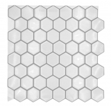 Pellicola autoadesiva per mosaico in vinile aspetto esagono bianco MOS200-H01