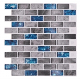 Pellicola autoadesiva per mosaico in vinile rettangolo composito grigio blu iridescente MOS200-MS8