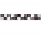 Bordo a mosaico Bordo a mosaico in vetro tessere a mosaico argento nero struttura MOS126BOR-1783