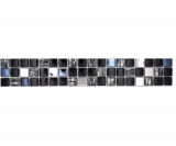 Bordo a mosaico Bordo a mosaico in vetro acciaio mix nero e intarsio metallico MOS92BOR-0304