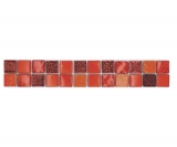 Bordo a mosaico Bordo in vetro resina mix rosso struttura MOS83BOR-CB30