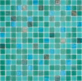 Mosaico di vetro per piscina mosaico galleggiante mosaico verde turchese mix rame iridescente MOS200-SMT