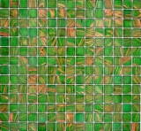 Piastrella di mosaico di vetro verde perla chiaro verde oro rame iridescente MOS230-G24