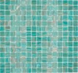 Mosaico di vetro verde turchese rame iridescente MOS230-G65