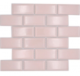 Mosaico ceramico rosa pallido lucido aspetto metro piastrelle mosaico cucina parete backsplash bagno doccia parete MOS24-11T_f