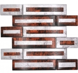 Mosaico piastrelle vetro mosaico marrone lucido 2D-look mosaico piastrelle cucina muro piastrelle specchio bagno doccia muro MOS88-W1_f