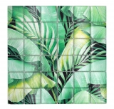 Piastrella di mosaico di vetro mosaico verde lucido aspetto floreale piastrella di mosaico parete cucina piastrella specchio bagno doccia parete MOS88-Pic01_f