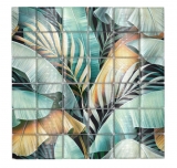 Piastrella di vetro mosaico mix verde marrone lucido aspetto floreale piastrella di mosaico cucina piastrella specchio bagno doccia parete MOS88-Pic07_f