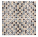 Mosaico di vetro mix blu beige marrone lucido piastrelle mosaico cucina parete backsplash bagno doccia parete MOS92-1302_f