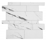 Piastrelle a mosaico autoadesive bianco opaco effetto pietra piastrelle a mosaico cucina parete backsplash bagno MOS200-SP02_f