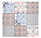 Piastrelle a mosaico autoadesive mix crema/blu/arancio/grigio opaco look retro piastrelle a mosaico cucina piastrelle backsplash bagno MOS200-S1406_f
