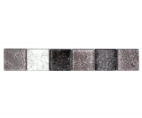 Border Border mosaico mix argento/nero lucido piastrelle mosaico cucina piastrelle muro specchio bagno doccia muro MOS126BOR-1784_f