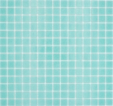 Mosaico di vetro tessere di mosaico verde turchese chiaro lucido piscina look mosaico piastrelle cucina piastrelle specchio bagno doccia parete MOS200-A62_f